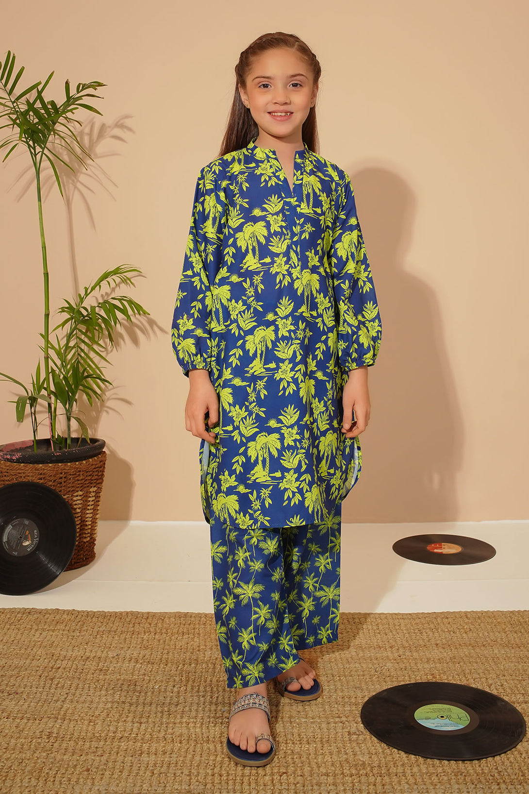 Shop Swiss Lawn Digital Printed 2 Pc Suit for kids in Pakistan. Stylish and comfortable co-ord sets for trendy young girls