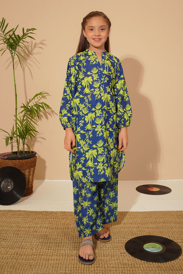 Shop Swiss Lawn Digital Printed 2 Pc Suit for kids in Pakistan. Stylish and comfortable co-ord sets for trendy young girls