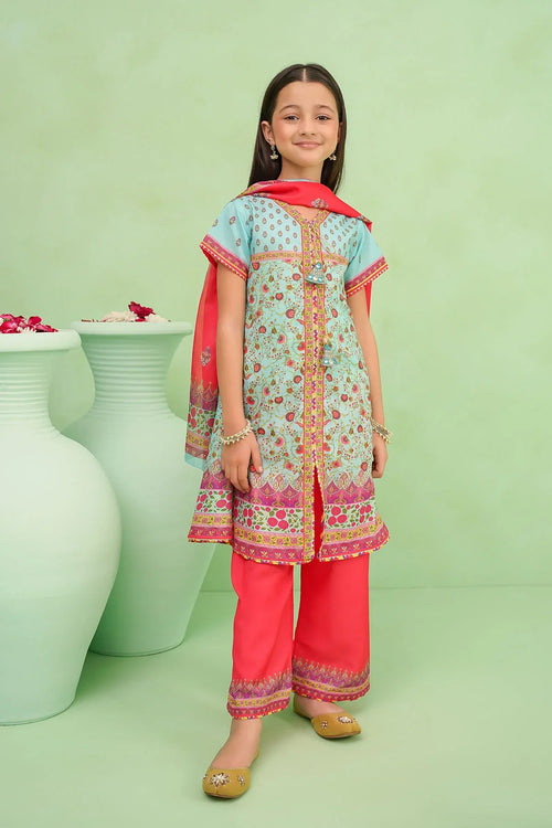Best Poly Lawn Digital Printed 3 Pc Suit - Wear Ochre -