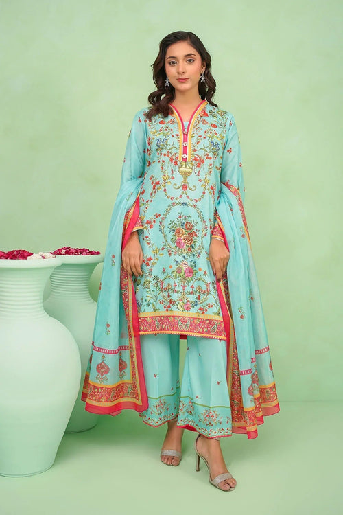 Best Women's Poly Lawn Digital Printed 3 Pc Suit - Wear Ochre -