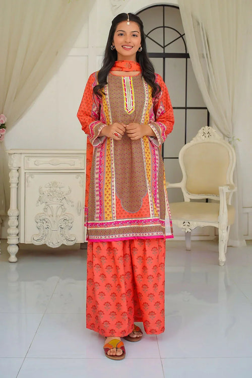 Best Swiss Lawn Digital Printed 3 Pc Suit - Wear Ochre -