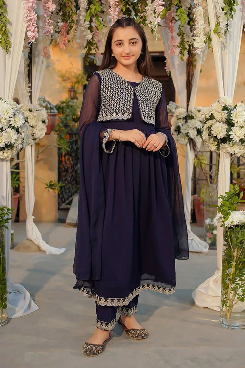 Best Chiffon Embroidered 3 Pc Suit - Wear Ochre -