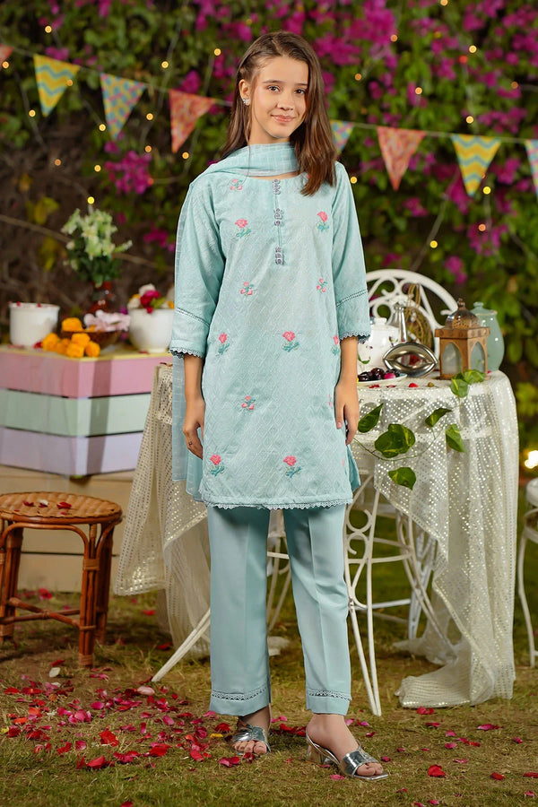 Best Chikankari Embroidered 3 Pc Suit - Wear Ochre -