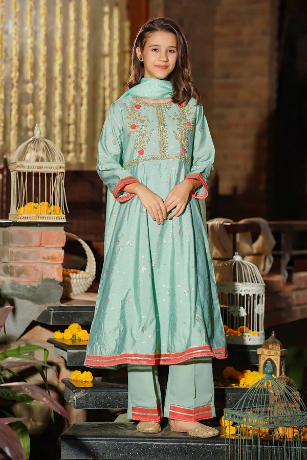 Best Viscose Jacquard Hand Adda Work 3 Pc Suit - Wear Ochre -