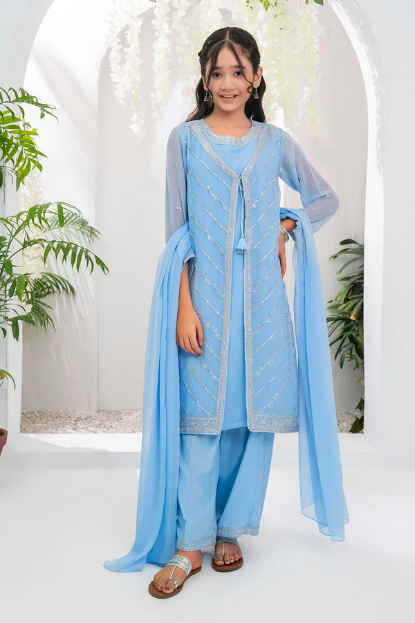 Best Chiffon Embroidered 3 Pc Suit - Wear Ochre -