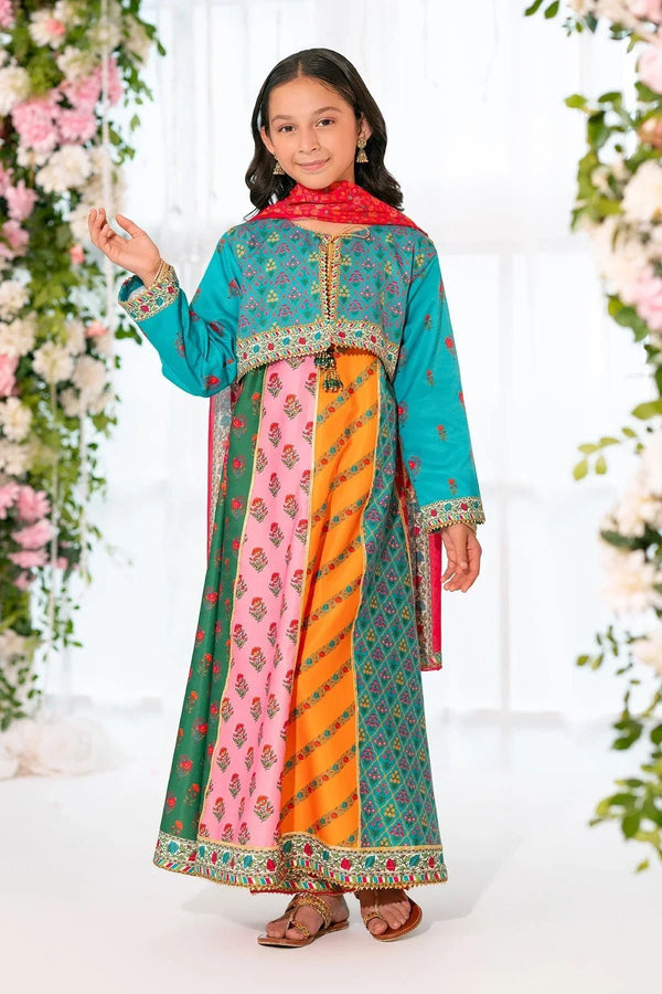 Best Herringbone Digital Printed 3 Pc Suit - Wear Ochre -