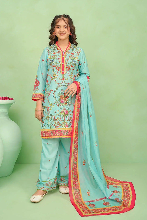 Best Poly Lawn Digital Printed 3 Pc Suit - Wear Ochre -