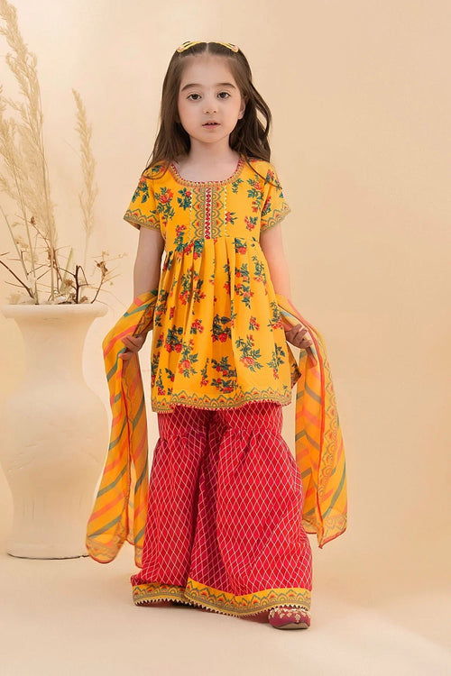 Best Poly Lawn Digital Printed 3 Pc Suit - Wear Ochre -