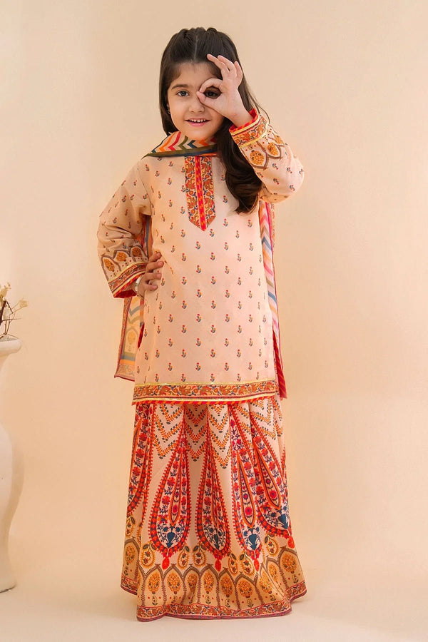 Best Poly Lawn Digital Printed 3 Pc Suit - Wear Ochre -