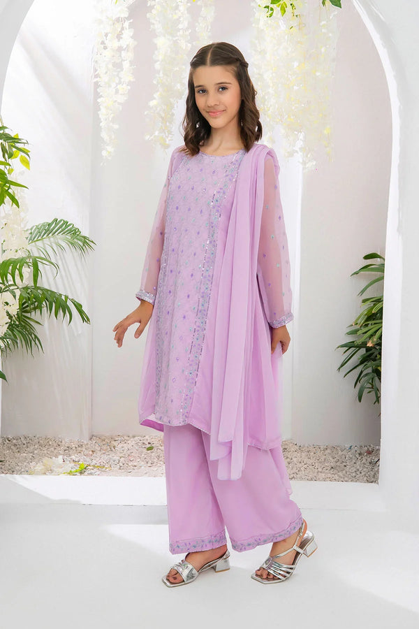 Best Chiffon Embroidered 3 Pc Suit - Wear Ochre -