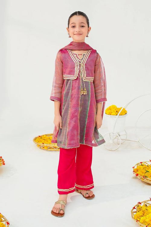 Best Khaddi Net Embellished 3 Pc Suit - Wear Ochre -
