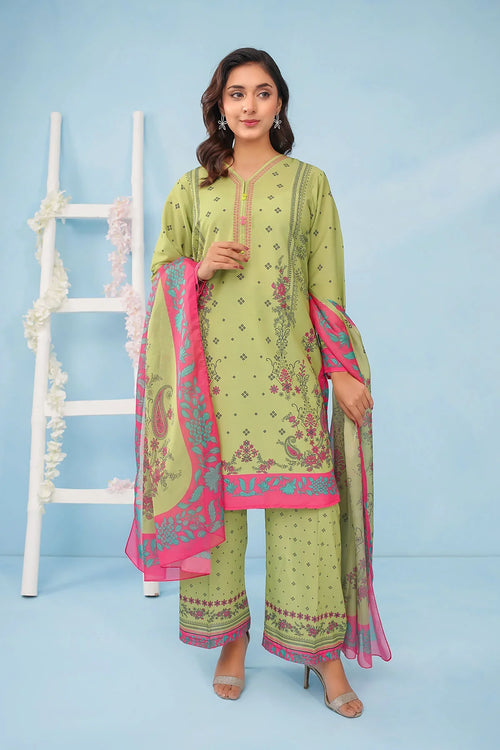 Best Women's Poly Lawn Digital Printed 3 Pc Suit - Wear Ochre -