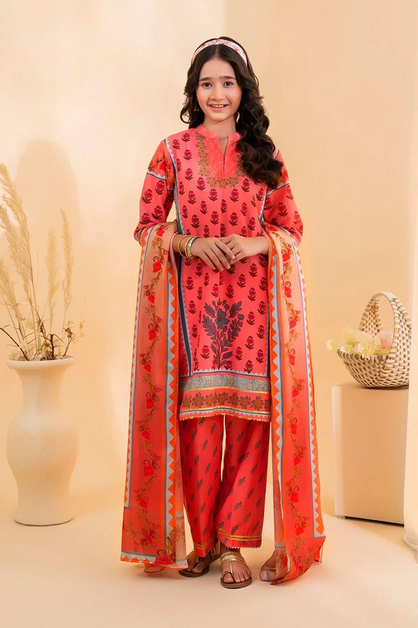 Best Poly Lawn Digital Printed 3 Pc Suit - Wear Ochre -