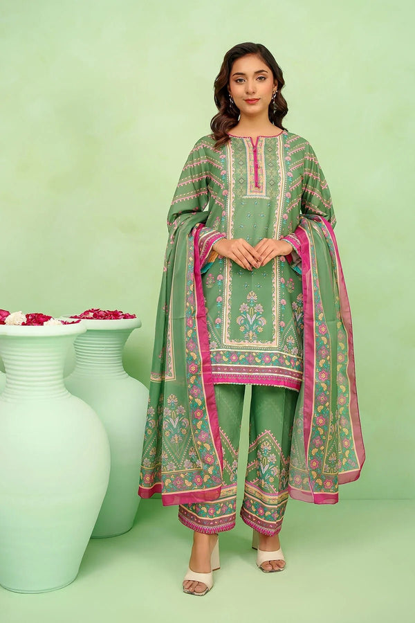 Best Women's Poly Lawn Digital Printed 3 Pc Suit - Wear Ochre -