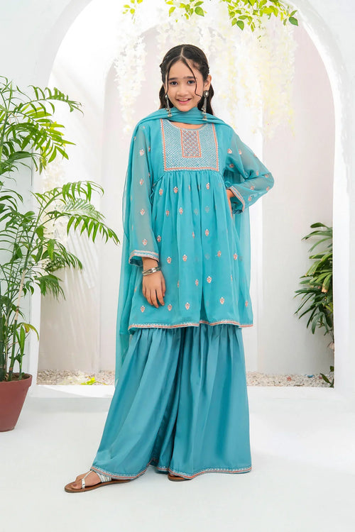 Best Chiffon Embroidered 3 Pc Suit - Wear Ochre -