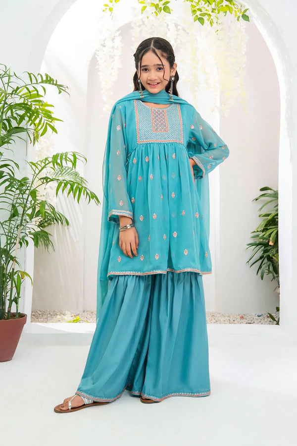 Best Chiffon Embroidered 3 Pc Suit - Wear Ochre -