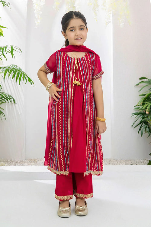 Best Chiffon Embroidered 3 Pc Suit - Wear Ochre -