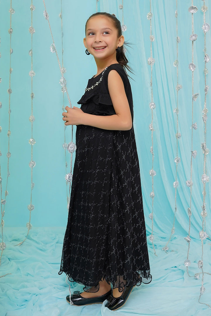 Chiffon Hand Adda Work Dress - Wear Ochre