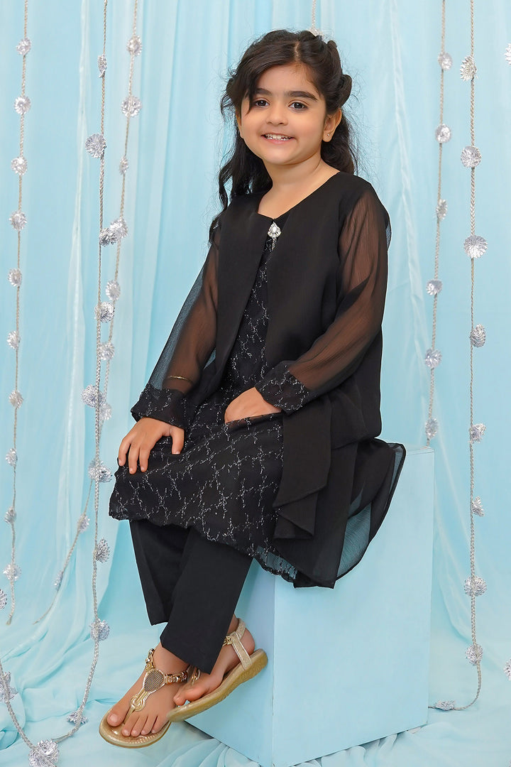 Chiffon & Net 2 Pc Suit - Wear Ochre