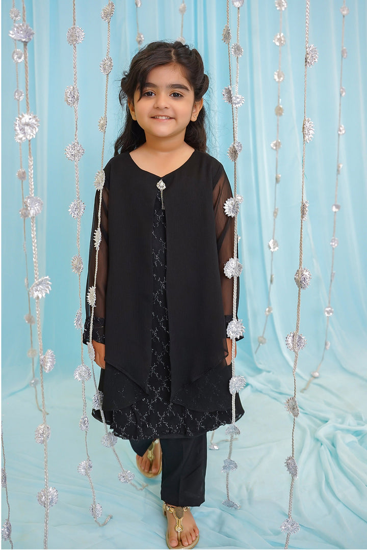 Chiffon & Net 2 Pc Suit - Wear Ochre