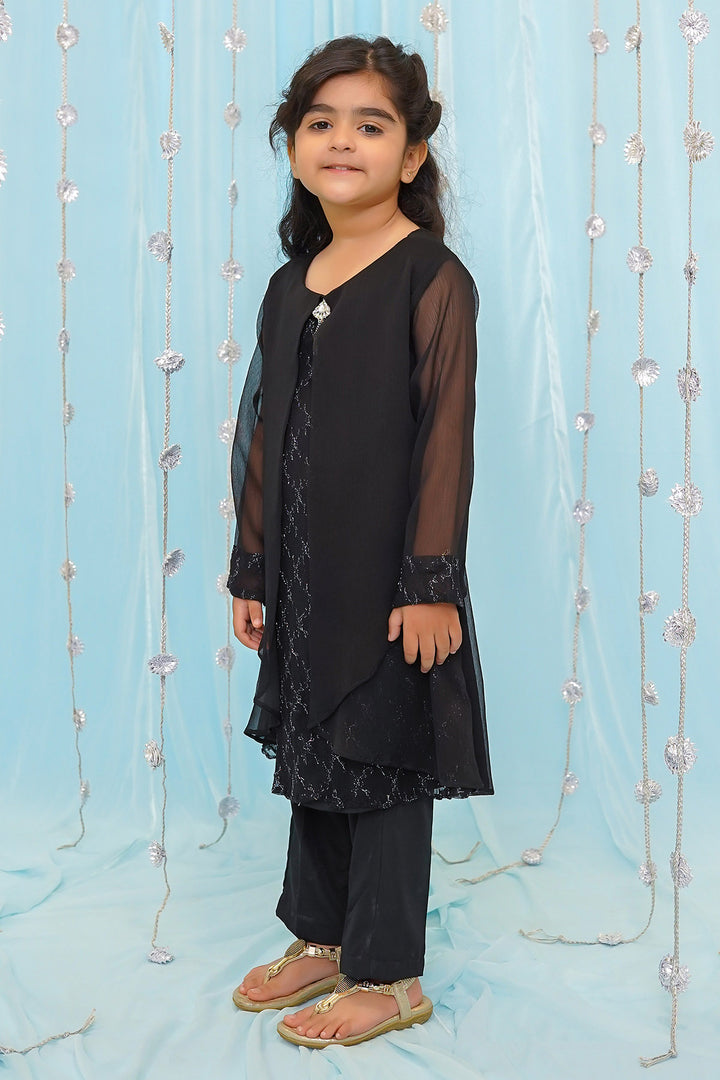 Chiffon & Net 2 Pc Suit - Wear Ochre