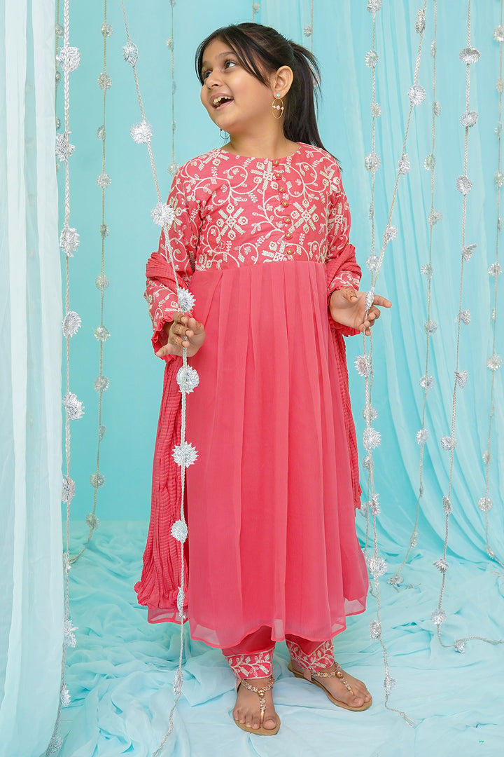 Cotton Embroidered 3 Pc Suit - Wear Ochre