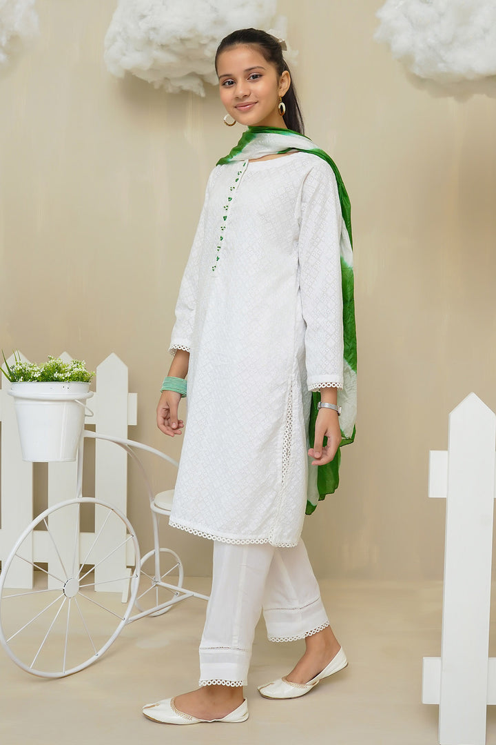Cotton Hand Adda Work 3 Pc Suit - Wear Ochre