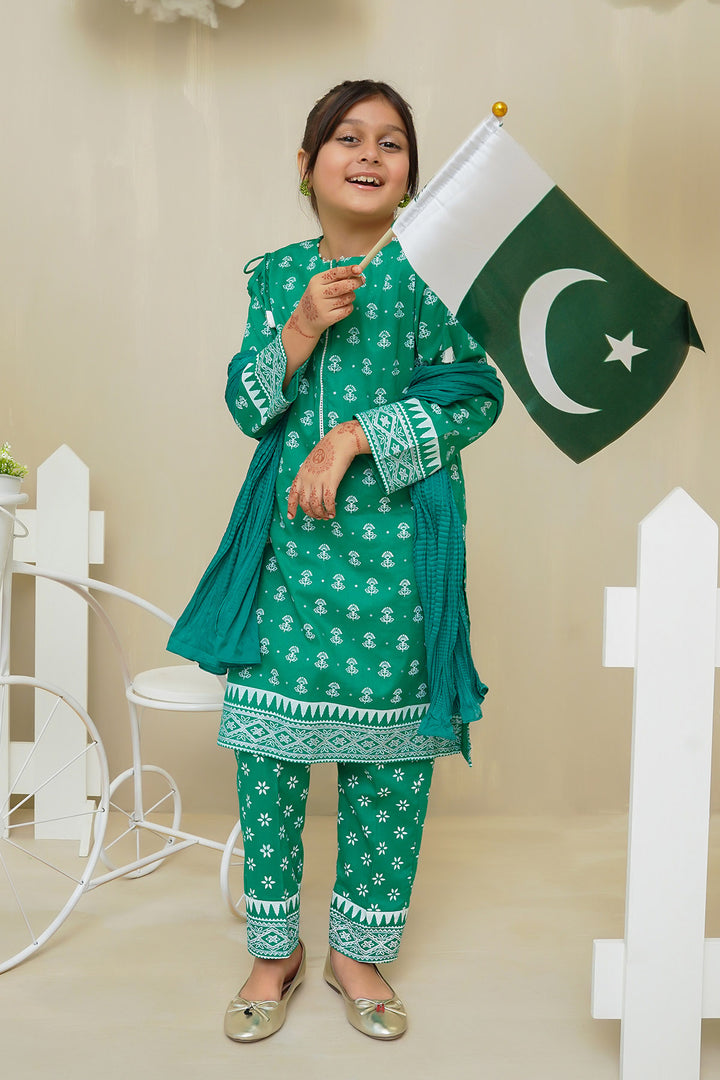 Cotton Printed 3 Pc Suit - Wear Ochre