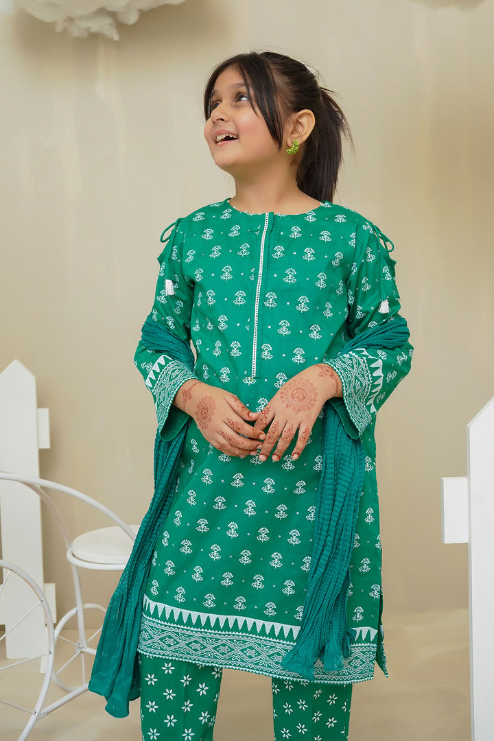 Cotton Printed 3 Pc Suit - Wear Ochre
