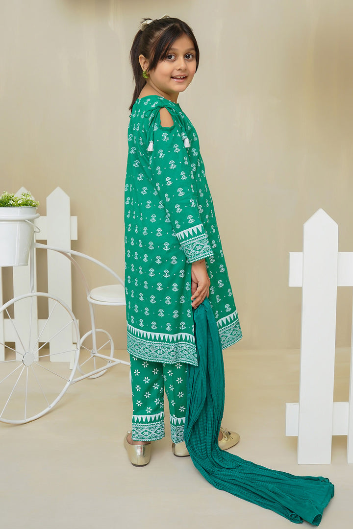 Cotton Printed 3 Pc Suit - Wear Ochre