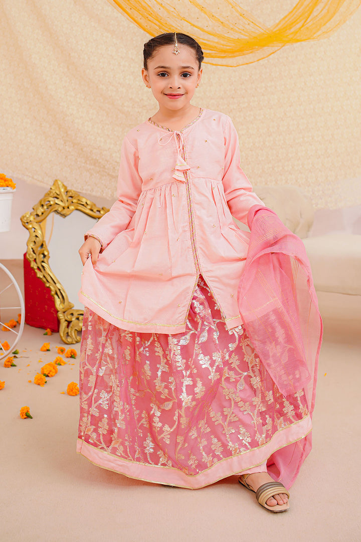 Explore Chic Pink Dresses for Kids. Elegant shadi dresses for girls featuring beautiful embroidery