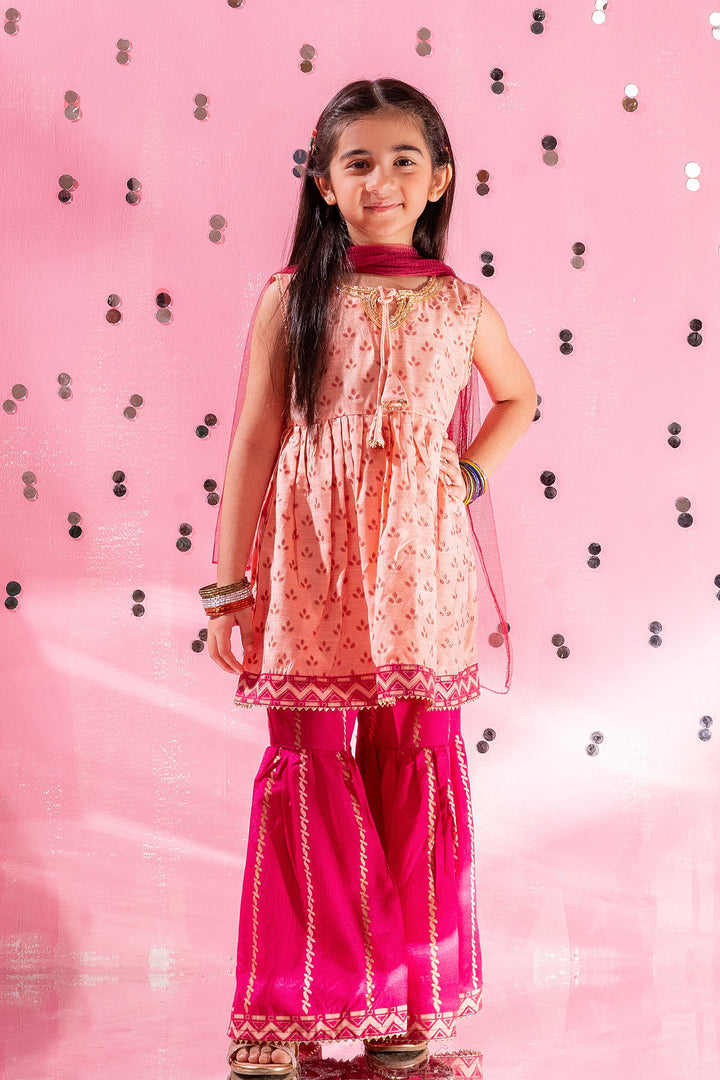 Shop Cotton Silk Printed 3 Pc Suit for kids girls—vibrant, soft, and stylish. 