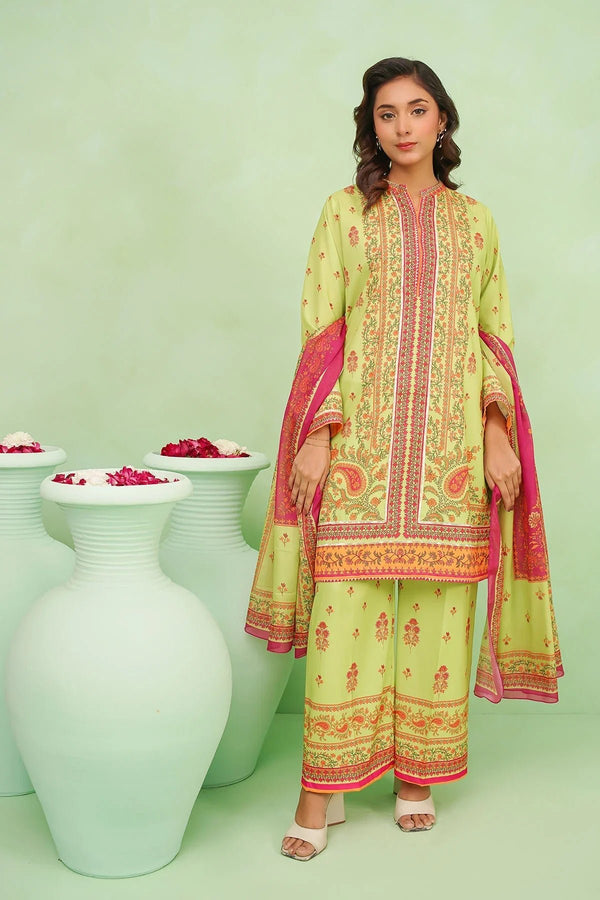 Best Women's Poly Lawn Digital Printed 3 Pc Suit - Wear Ochre -