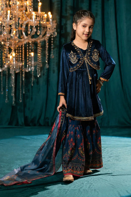 Best Velvet Hand Adda Work 3 Pc Suit Mini - Wear Ochre -