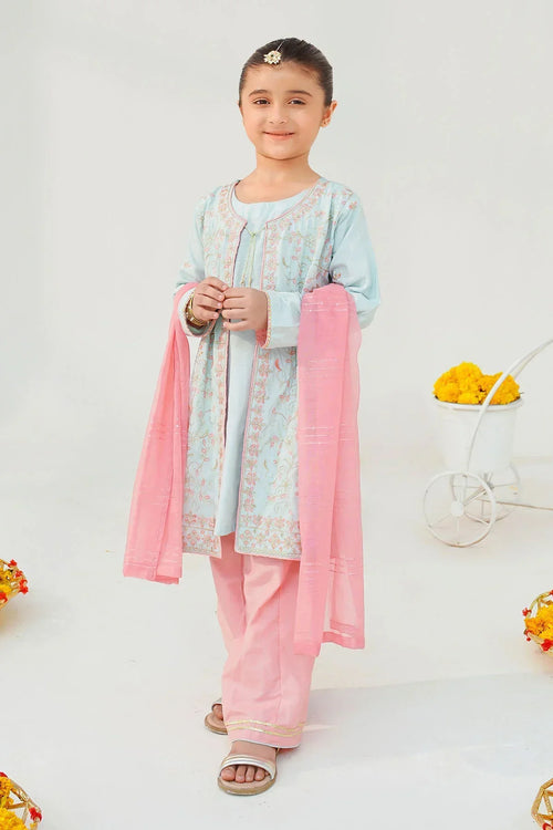 Best Cotton Silk Embroidered 3 Pc Suit - Wear Ochre -