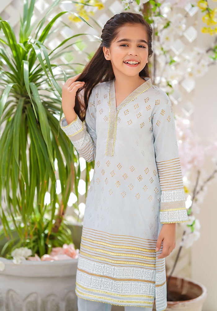Cotton Silk Block Printed 3 Pc Suit - Wear Ochre