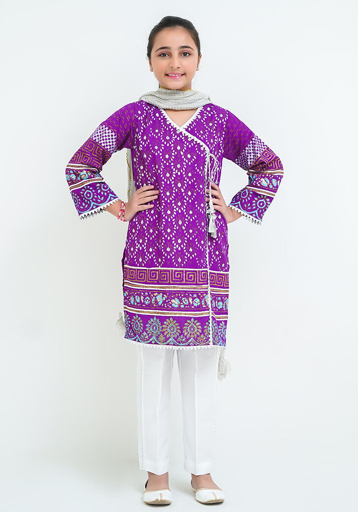Georgette Printed 3 Pc Suit - Wear Ochre