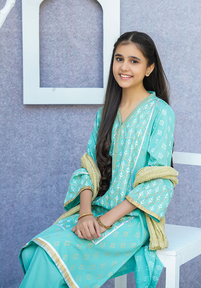 Cotton Printed 3 Pc Suit - Wear Ochre
