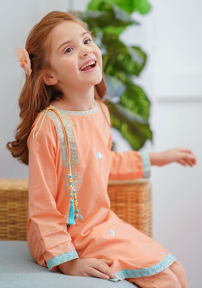 Cotton Embroidered 3 Pc Suit - Wear Ochre