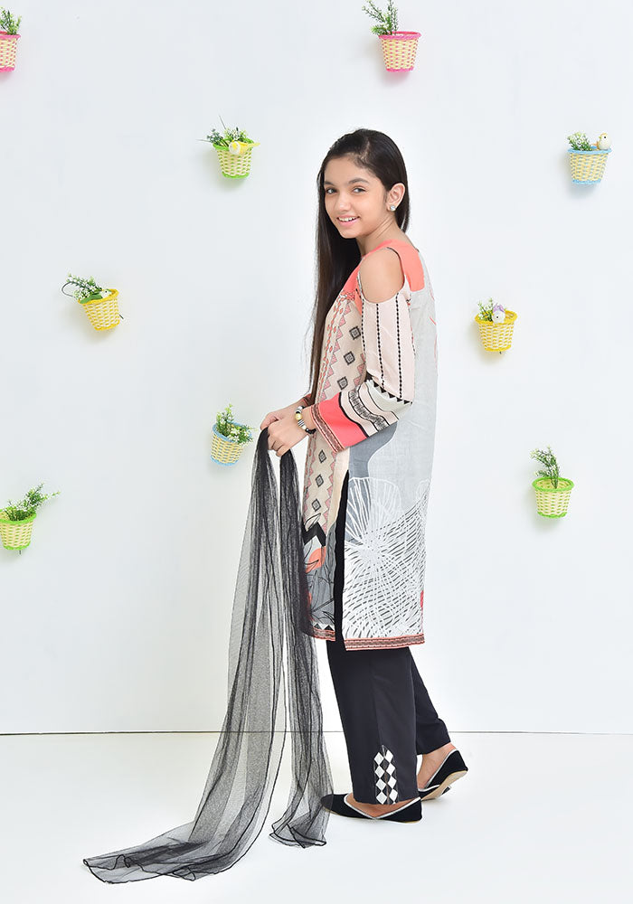 Lawn Digital Printed 3 Pc Suit - Wear Ochre