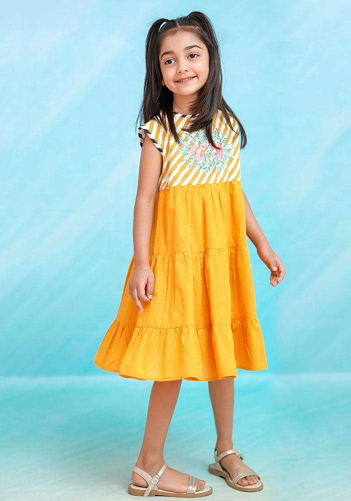 Embroidered Cotton Dress - Wear Ochre