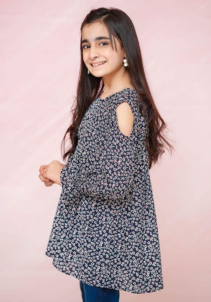 Printed Georgette Top - Wear Ochre
