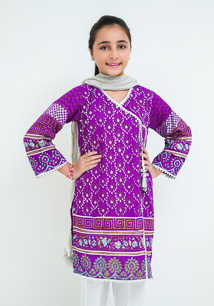 Georgette Printed 3 Pc Suit - Wear Ochre