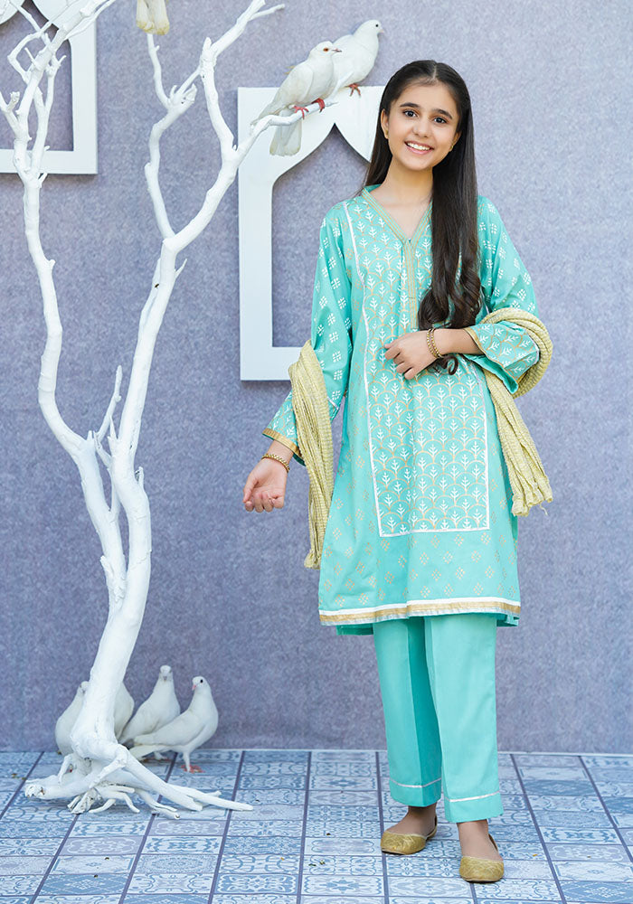 Cotton Printed 3 Pc Suit - Wear Ochre