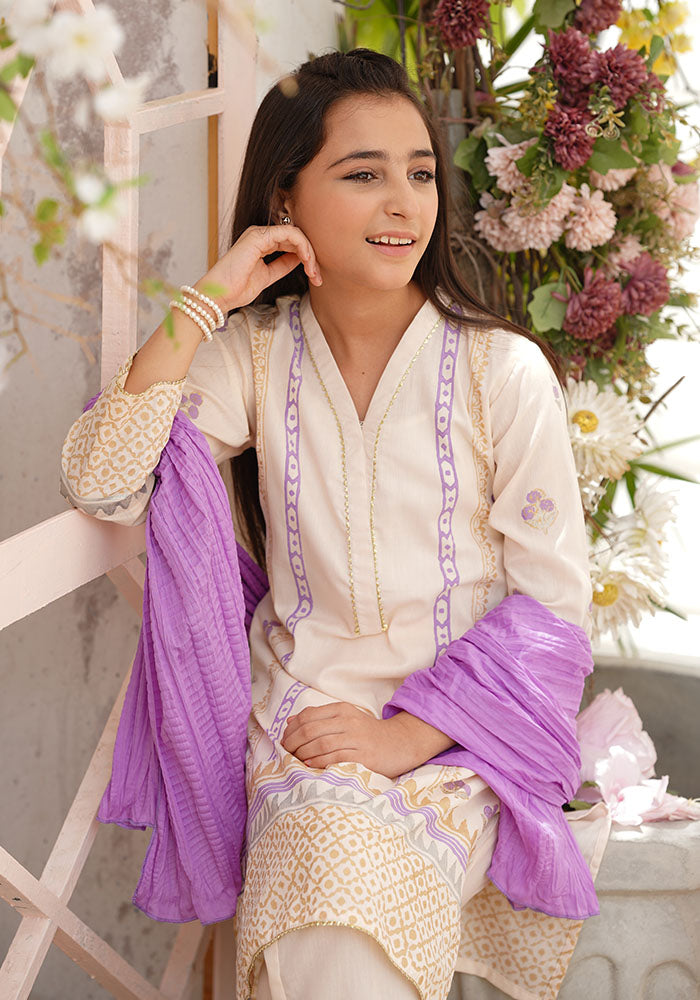 Cotton Printed 3 Pc Suit - Wear Ochre