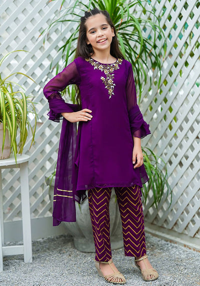 Chiffon Hand Work 3 Pc Suit