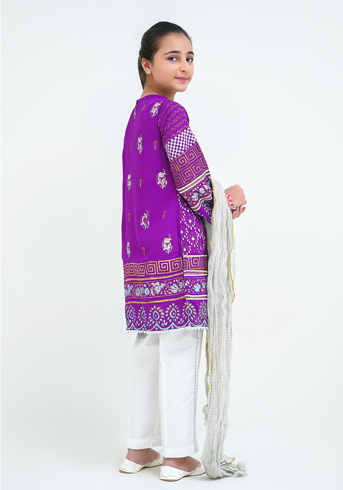 Georgette Printed 3 Pc Suit - Wear Ochre