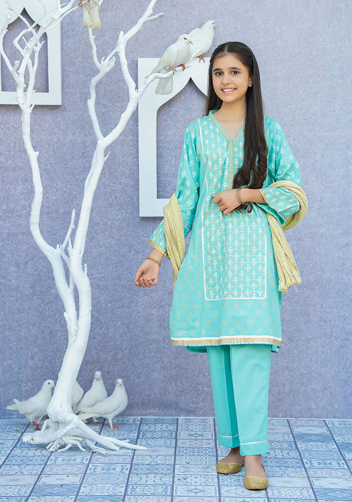 Cotton Printed 3 Pc Suit - Wear Ochre