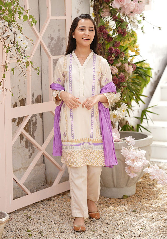 Cotton Printed 3 Pc Suit - Wear Ochre