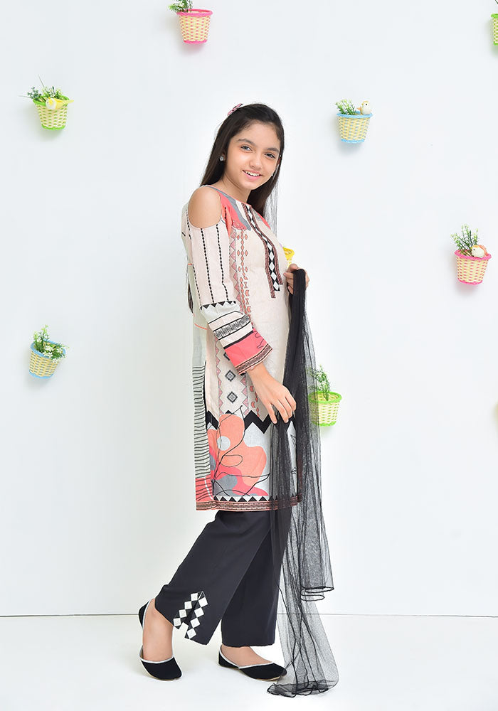 Lawn Digital Printed 3 Pc Suit - Wear Ochre